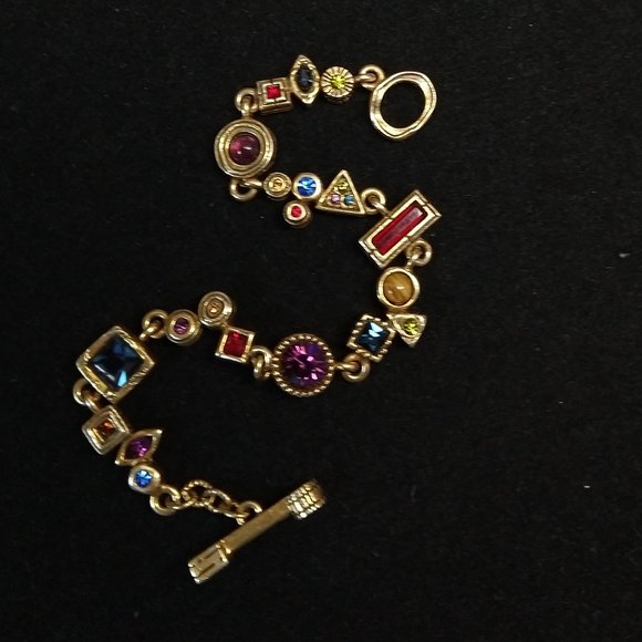 Patricia Locke BRACELET Gold Plte Swarovski Signed